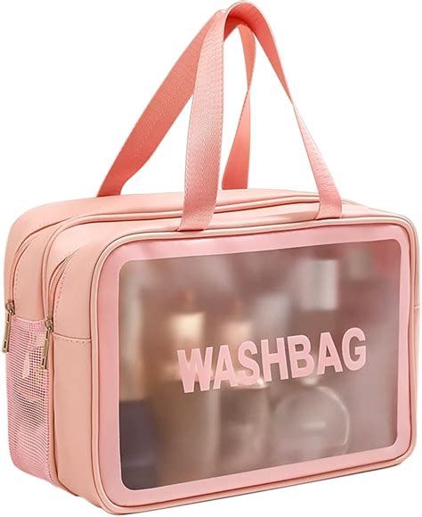 ladies toiletry bag with handles.